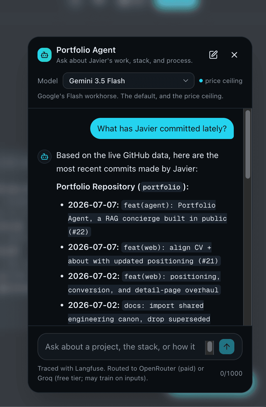 Portfolio Agent screenshot 1